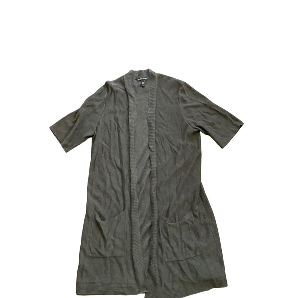 Eileen Fisher Charcoal Open Front Cardigan